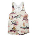 Cats Riding Sharks Girls Tank