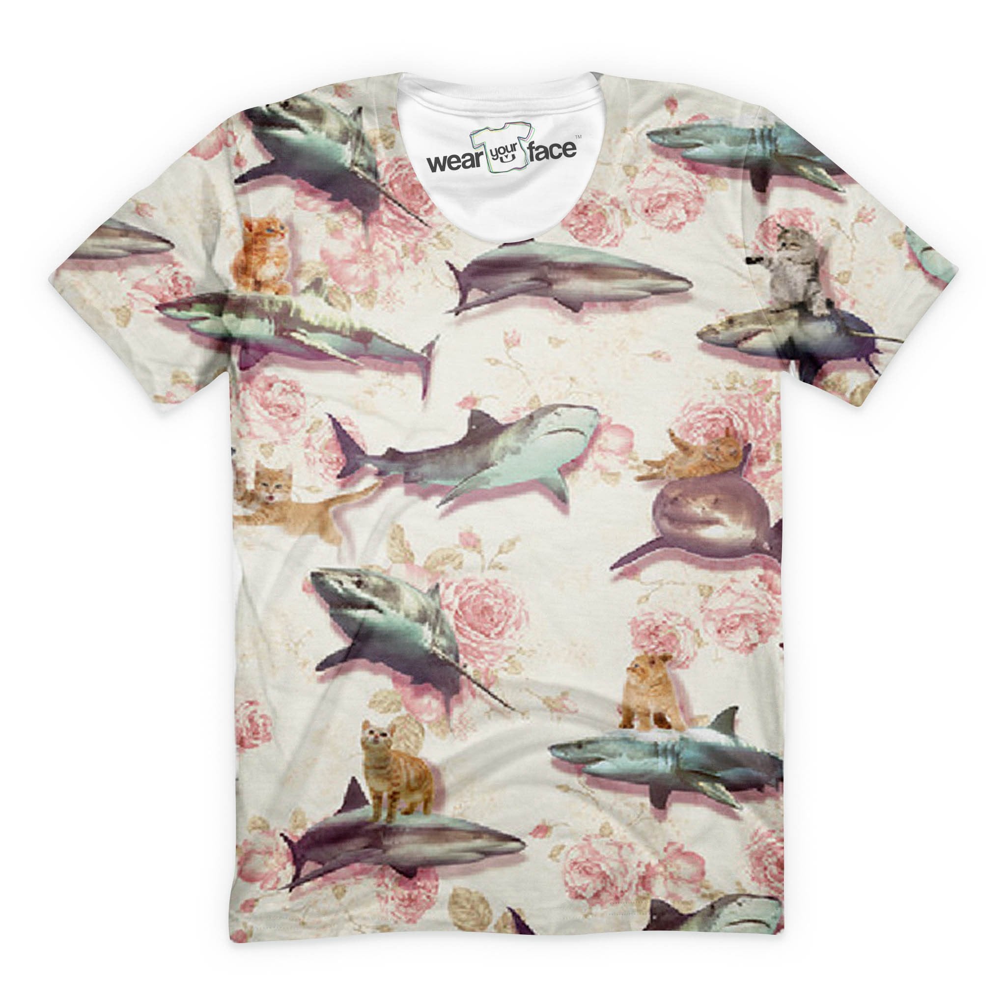 Cats Riding Sharks T-Shirt