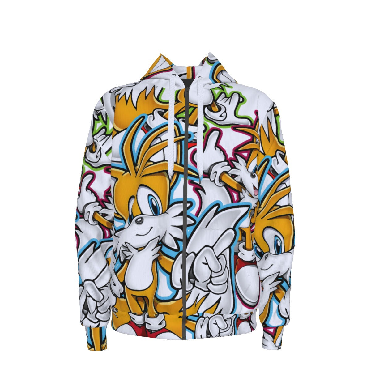 Tails zip up hoodie - Tshirtspecialist.com a jacket with cartoon characters on it - tails sonic the hedghehog