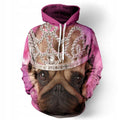 Princess Pug Big Face Hoodie