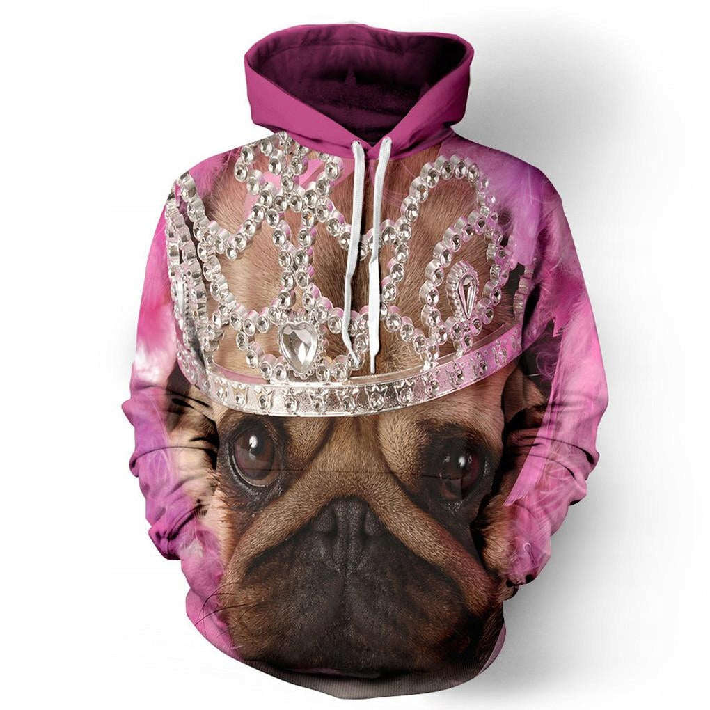 Princess Pug Big Face Hoodie