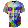 Trippy Alien Blue Button Up Baseball Jersey