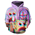 Spongebob Squarepants & Squidward Tentacles Trippy Hoodie