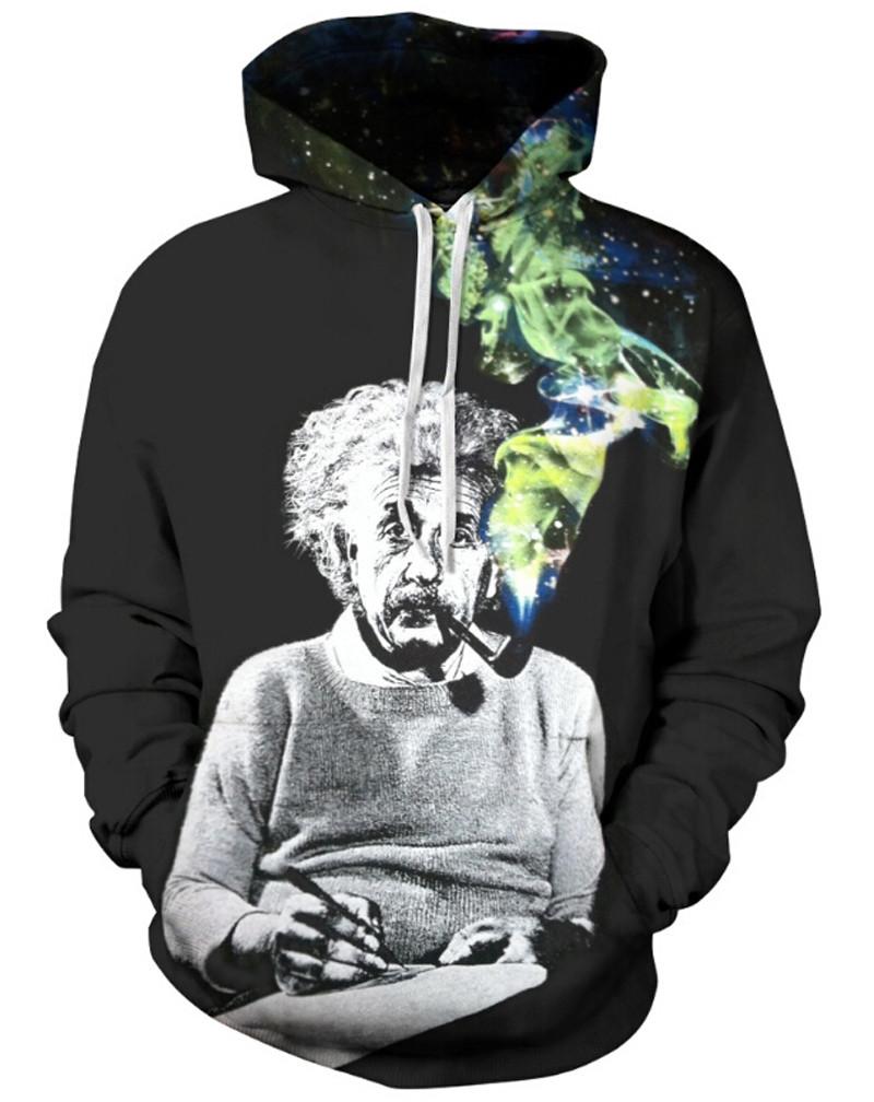 Albert Einstein Smoking Hoodie