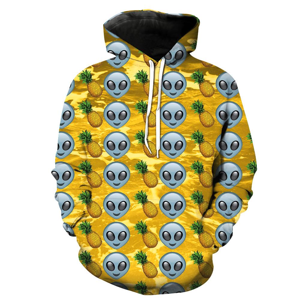 Pineapples & Aliens Emoji Hoodie