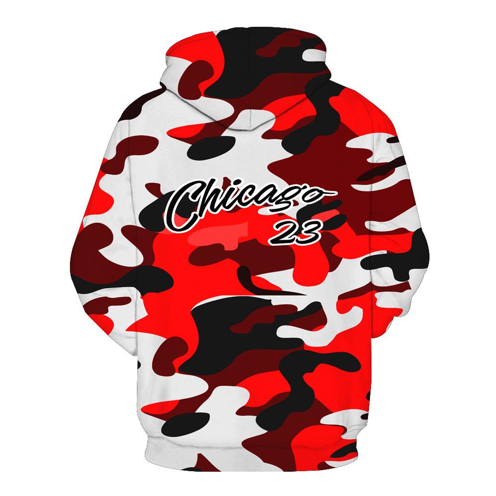 Michael Jordan Chicago Bulls 23 Red Camouflage Hoodie