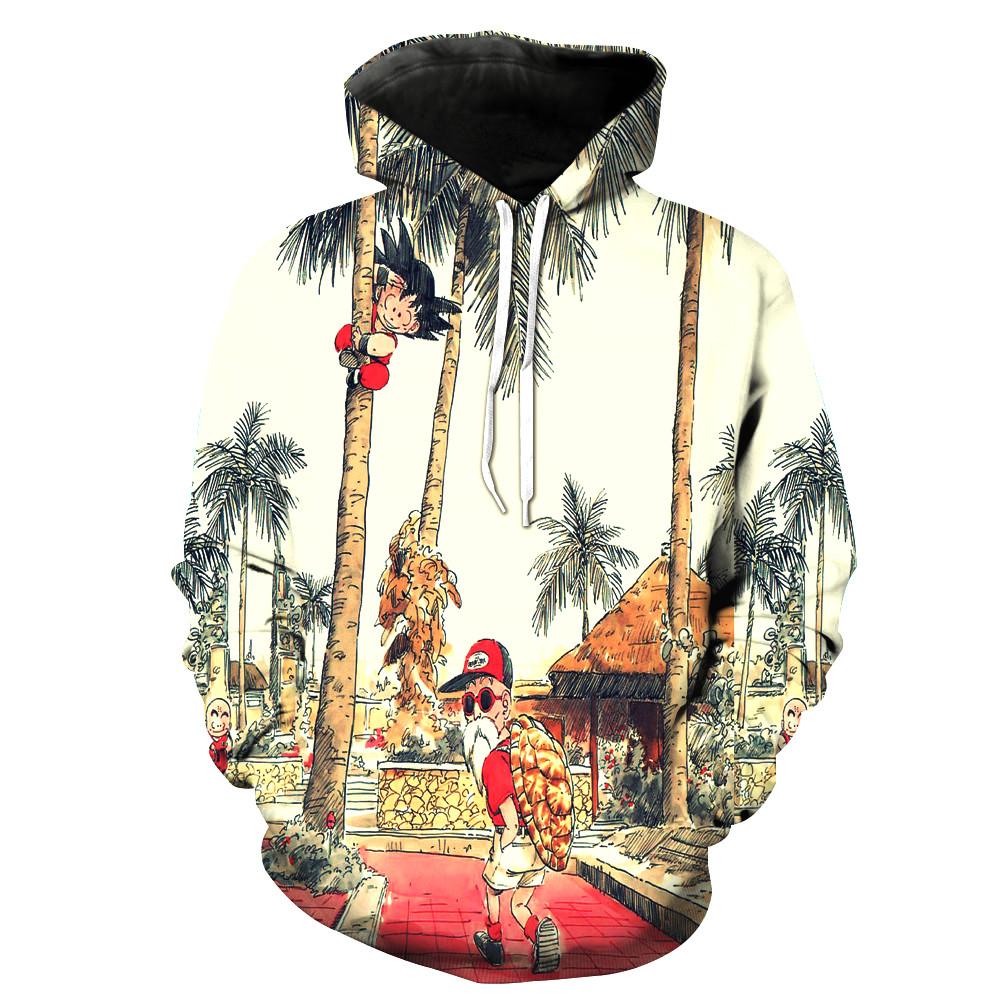 Kid Goku Climbing Tree with Master Roshi Hoodie