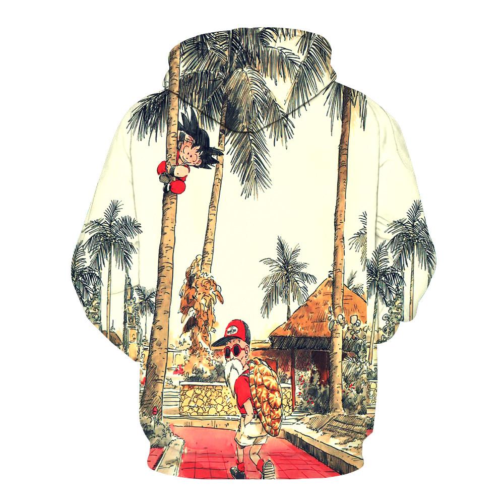 Kid Goku Climbing Tree with Master Roshi Hoodie