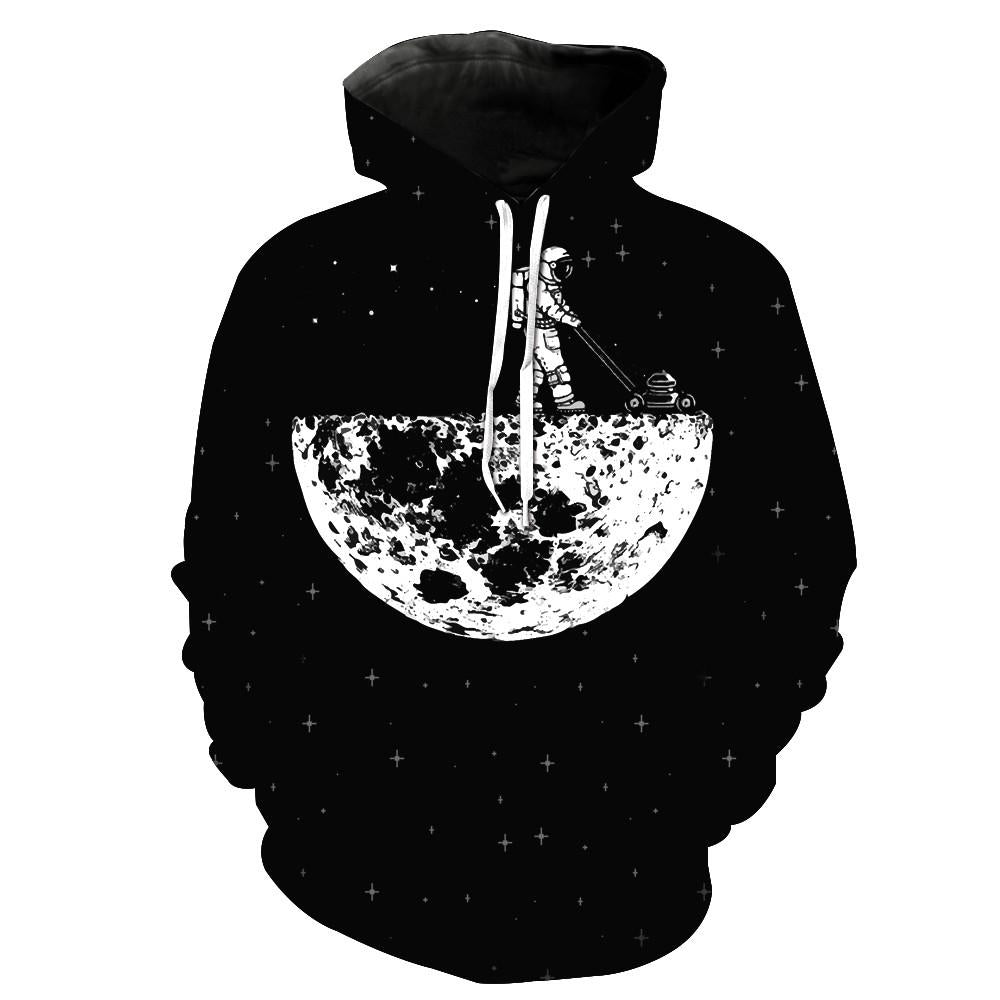 Astronaut Mowing Moon Hoodie