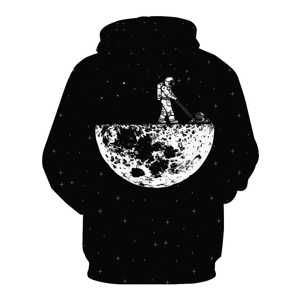 Astronaut Mowing Moon Hoodie