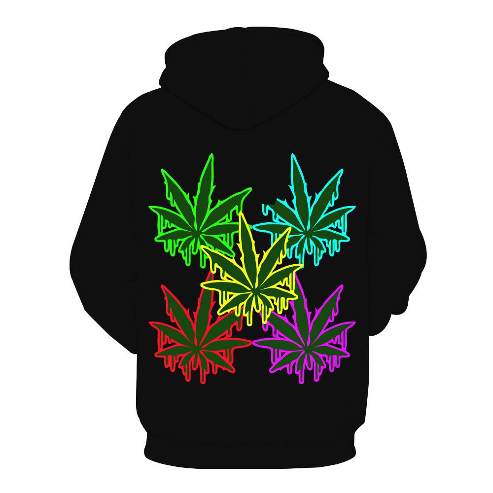 Melting Neon Weed Leaves Hoodie