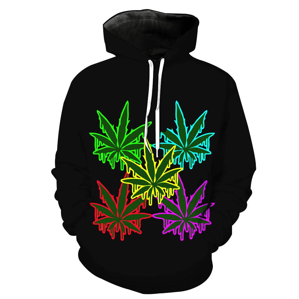 Melting Neon Weed Leaves Hoodie