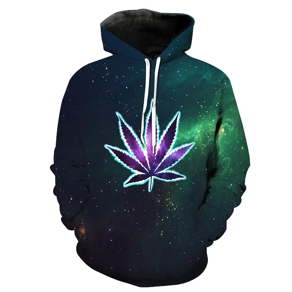 Weed Leaf In Space Hoodie