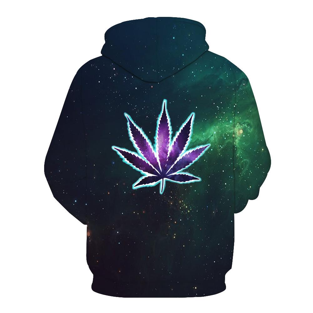 Weed Leaf In Space Hoodie