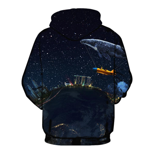 A Flying Whale Carrying A Plane Fantasy Hoodie