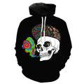 Smoking Hipster Skull Hoodie