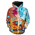 Super Saiyan God Goku Red Vs Super Saiyan God Goku Blue Hoodie