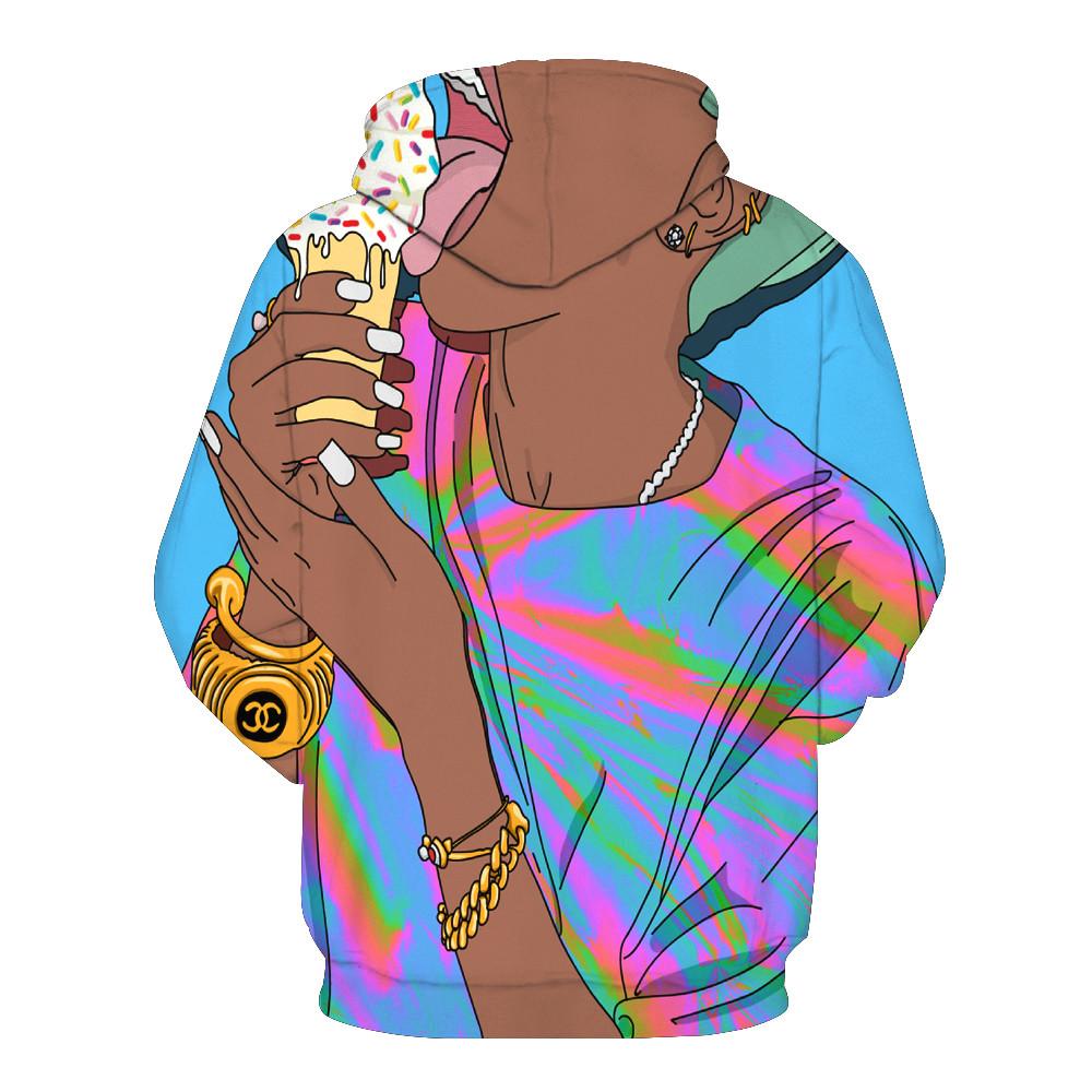 Licking On Her Ice Cream Cone In The Summer Tie Dye Hoodie
