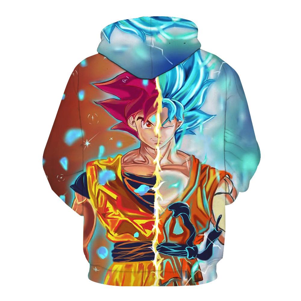 Super Saiyan God Goku Red Vs Super Saiyan God Goku Blue Hoodie