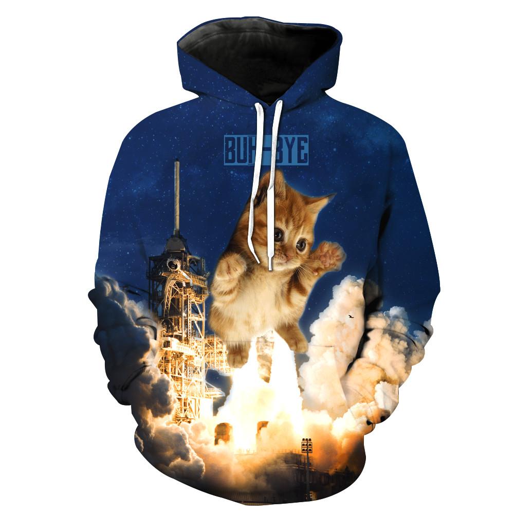 BUH-BYE Cat Spacecraft Hoodie
