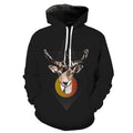 Geometric Deer Head Hoodie