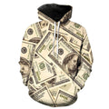 One Hundred Dollar Bill Collage Hoodie