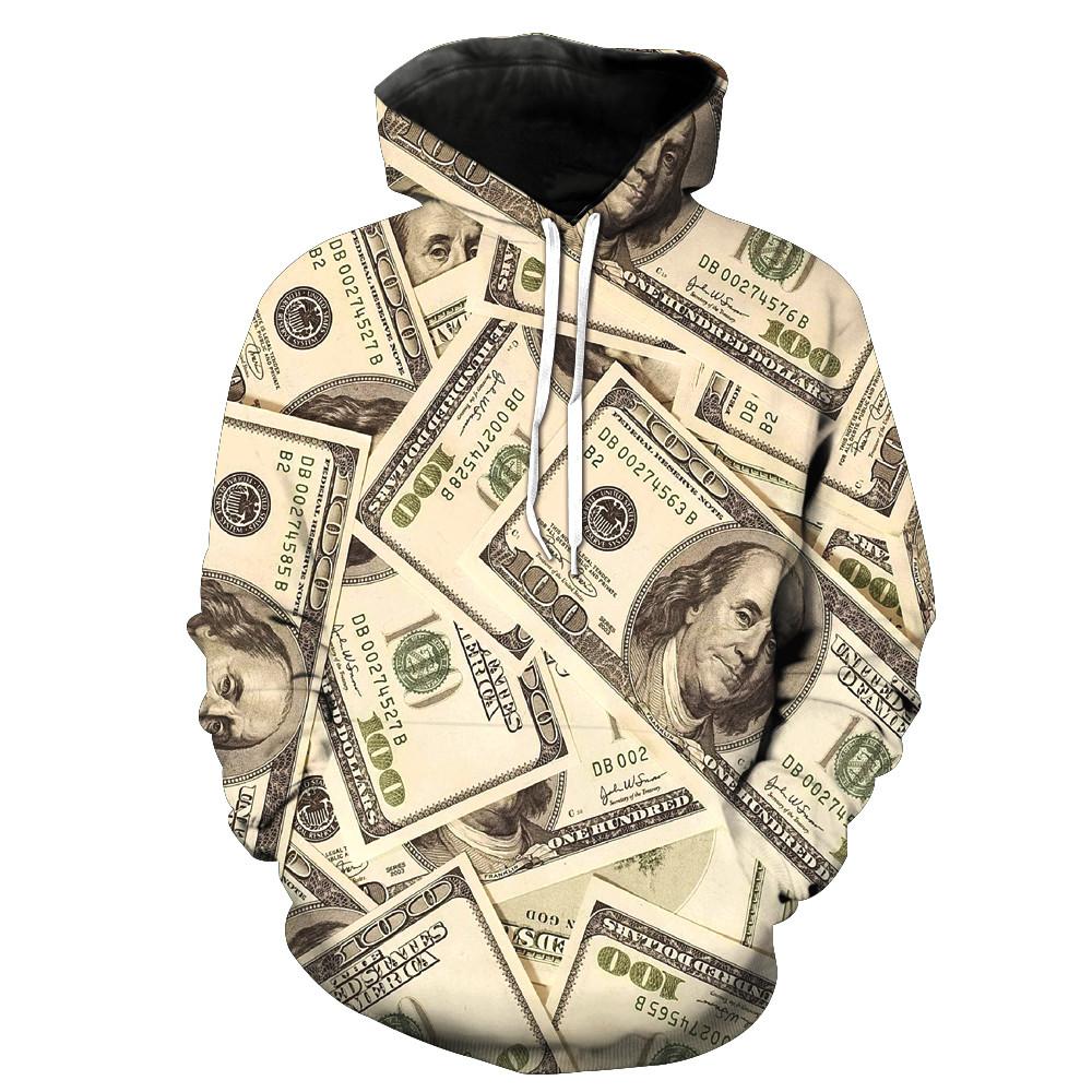 One Hundred Dollar Bill Collage Hoodie