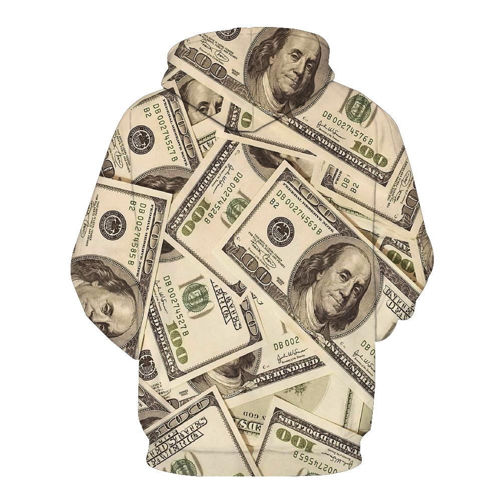 One Hundred Dollar Bill Collage Hoodie