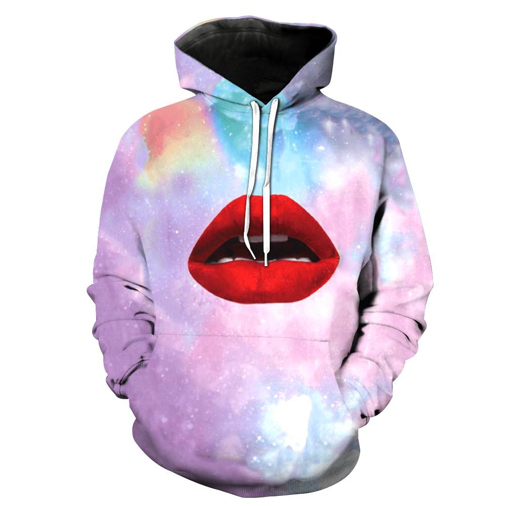 Tie Dye & Red Lips Hoodie