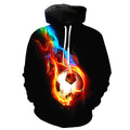 Flaming Rainbow Soccer Ball Hoodie