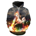 Cat Riding Unicorn Warrior Hoodie
