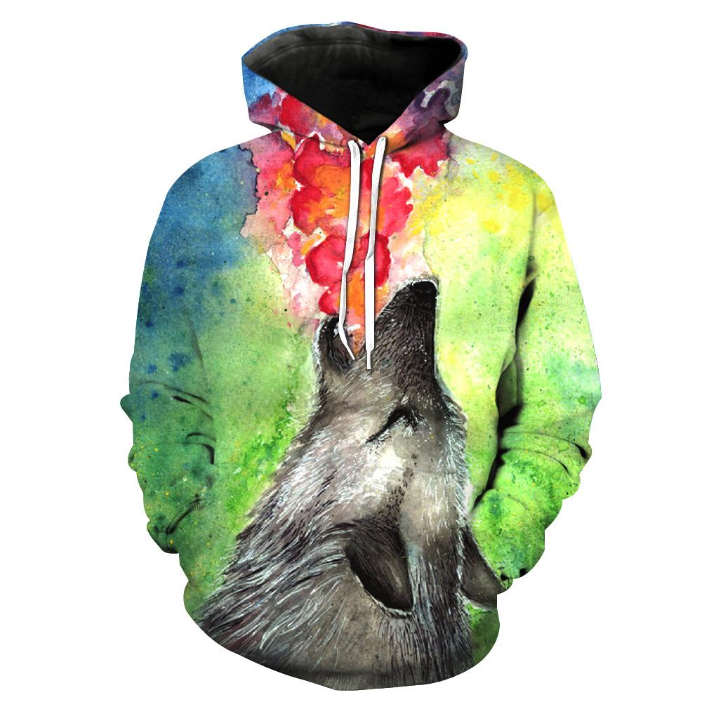 Howl Wolf Oil Painting Hoodie