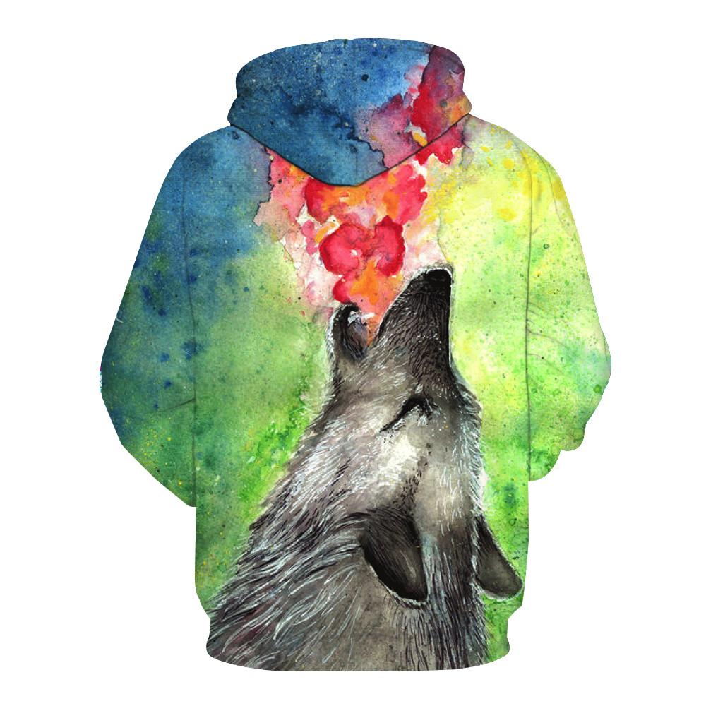 Howl Wolf Oil Painting Hoodie