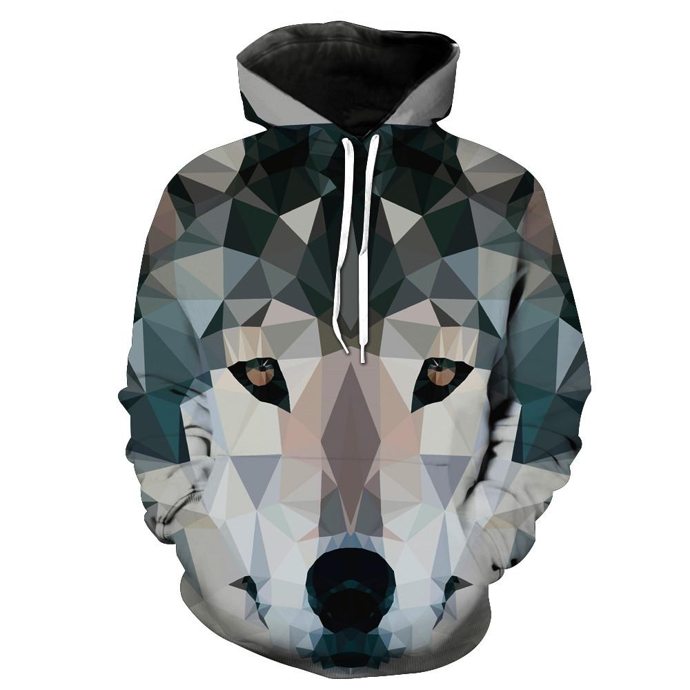 Geometric Wolf Hoodie