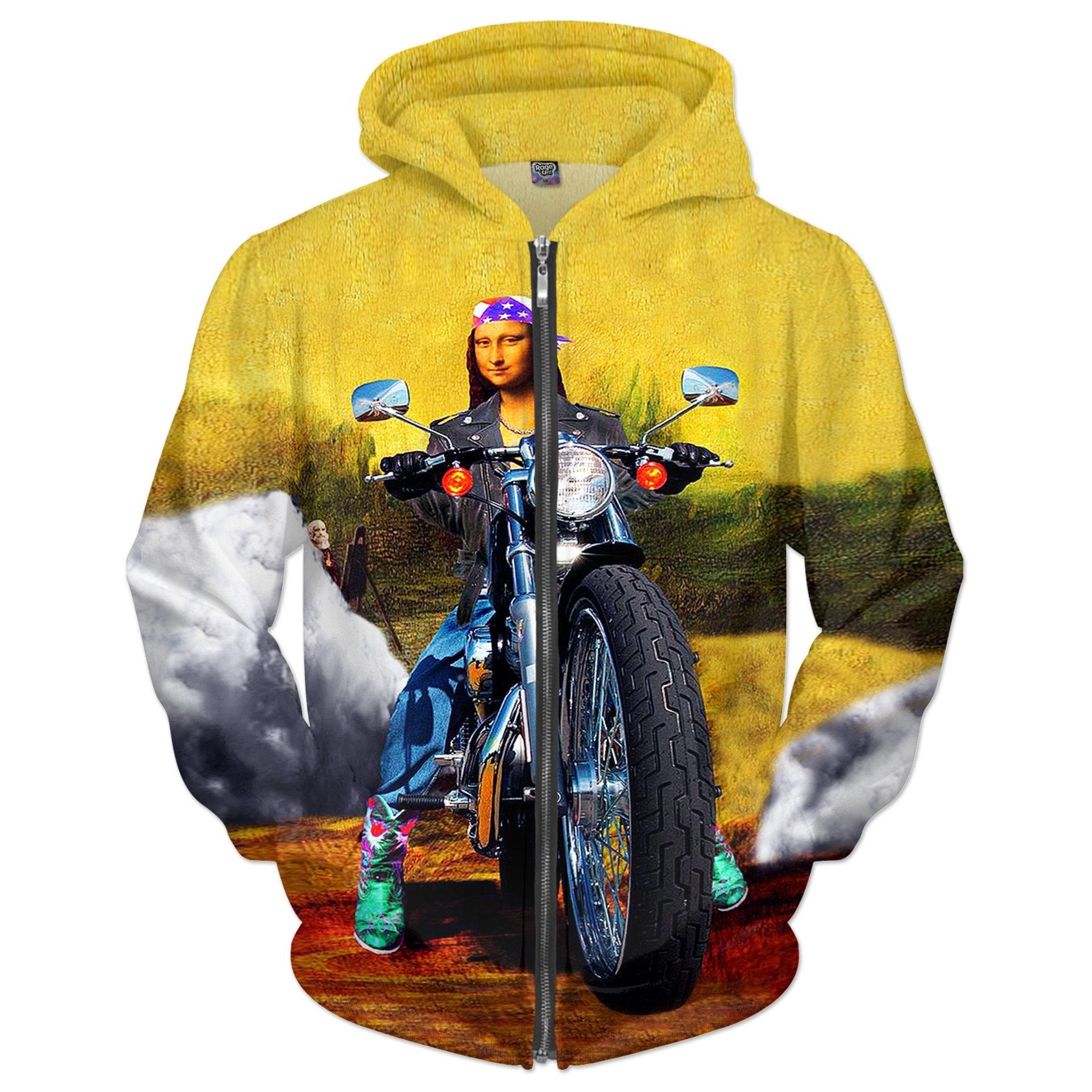 Motorcycle Mona Lisa (Hoodie, Phone Case & More)