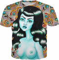Alien Pinup Mandala T-Shirt