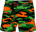 Orange & Green Camo Swim Shorts