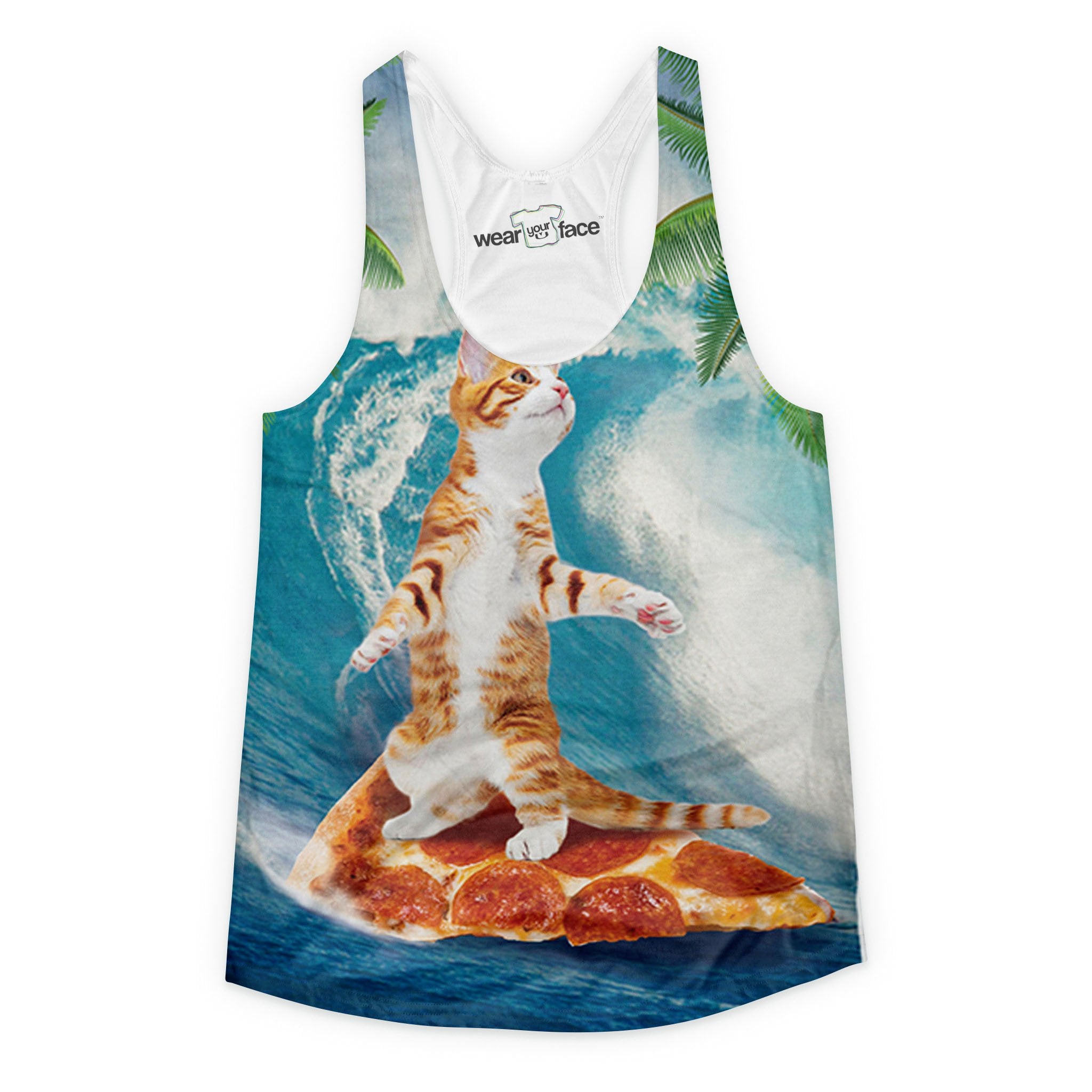 Pizza Surfing Cat Girls Tank