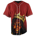 Biggie Smalls The King Red Button Up Baseball Jersey