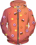 Candy Pattern Zip-Up Hoodie
