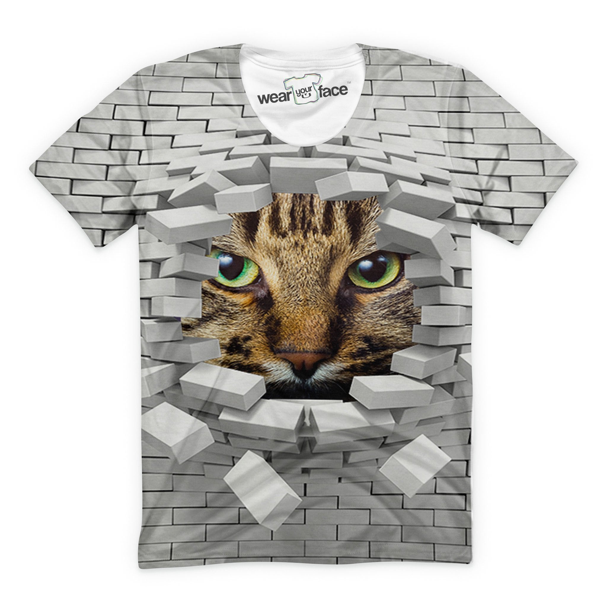 Breaking Through Bricks Cat T-Shirt