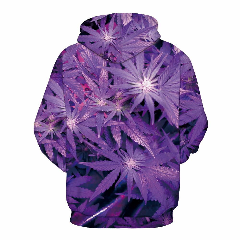 Purple Weed Leaf Collage Hoodie