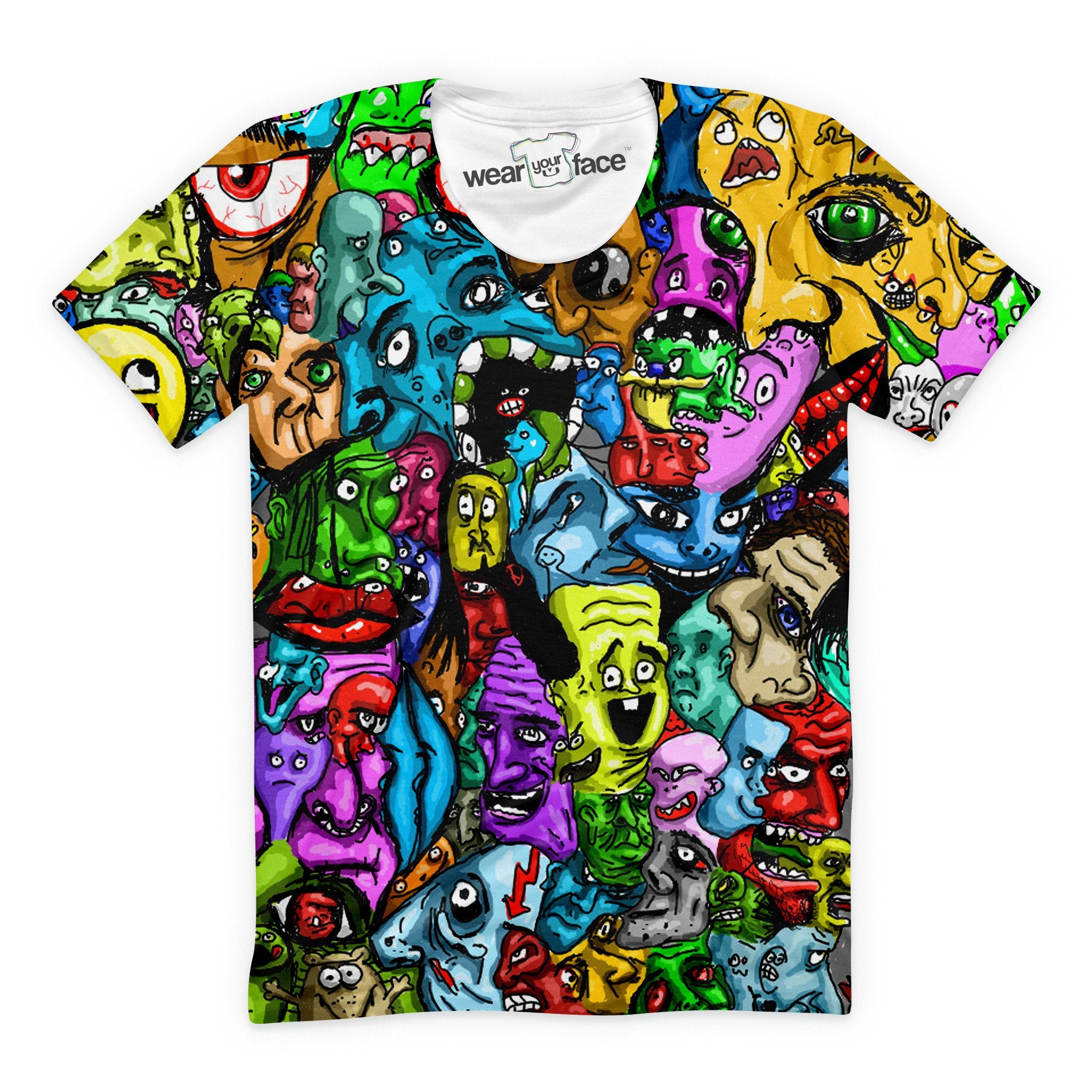 Trippy Faces Collage T-Shirt