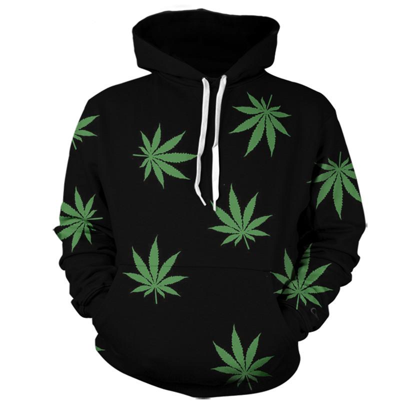 Weed Leaf Black Hoodie
