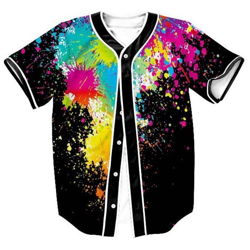 splash paint baseball tee