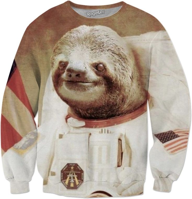 Sloth Zilla All Over Print Crew Neck Sweatshirt