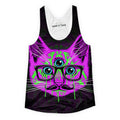 Neon Third Eye Kitty Girls Tank
