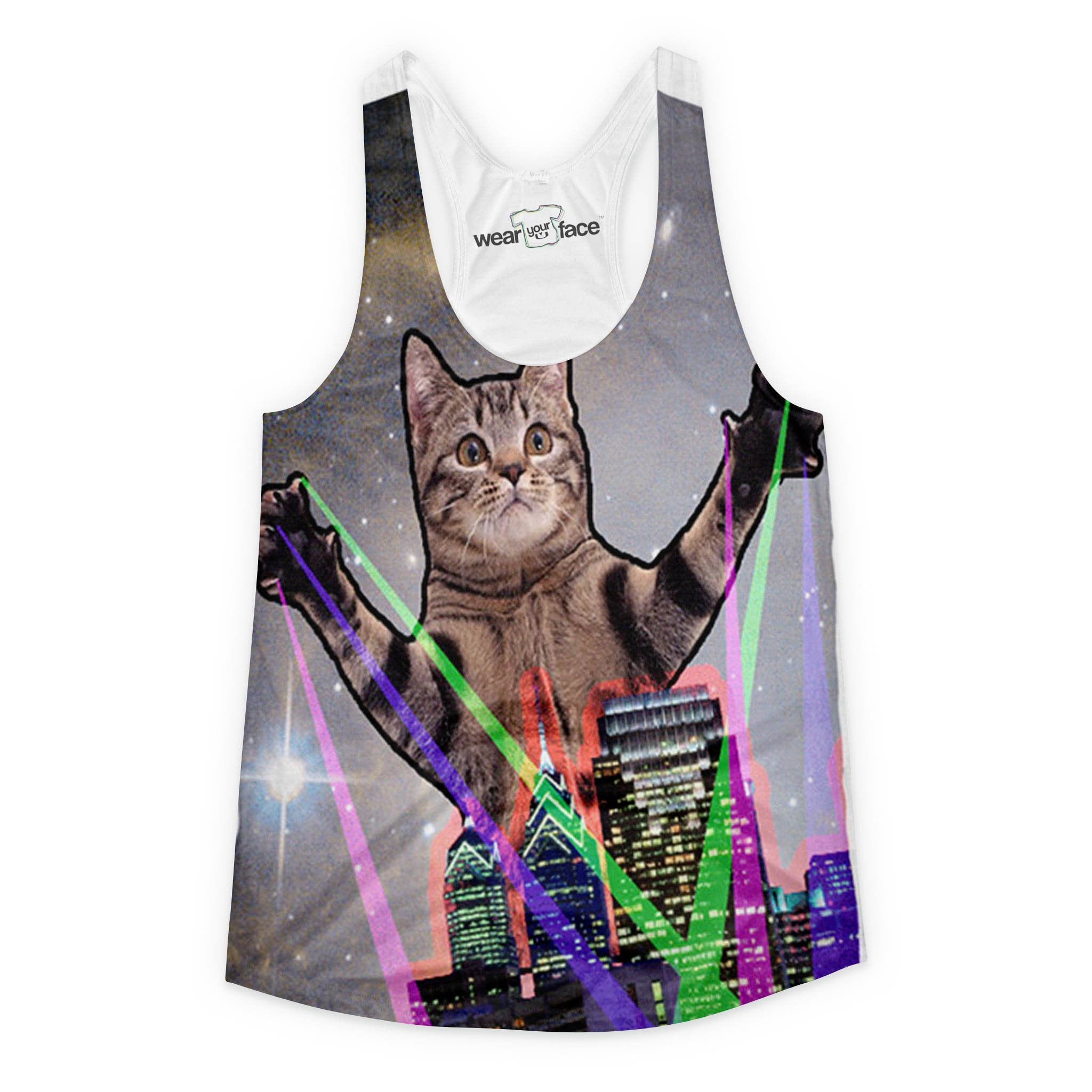Giant Neon Spotlight Cat Girls Tank