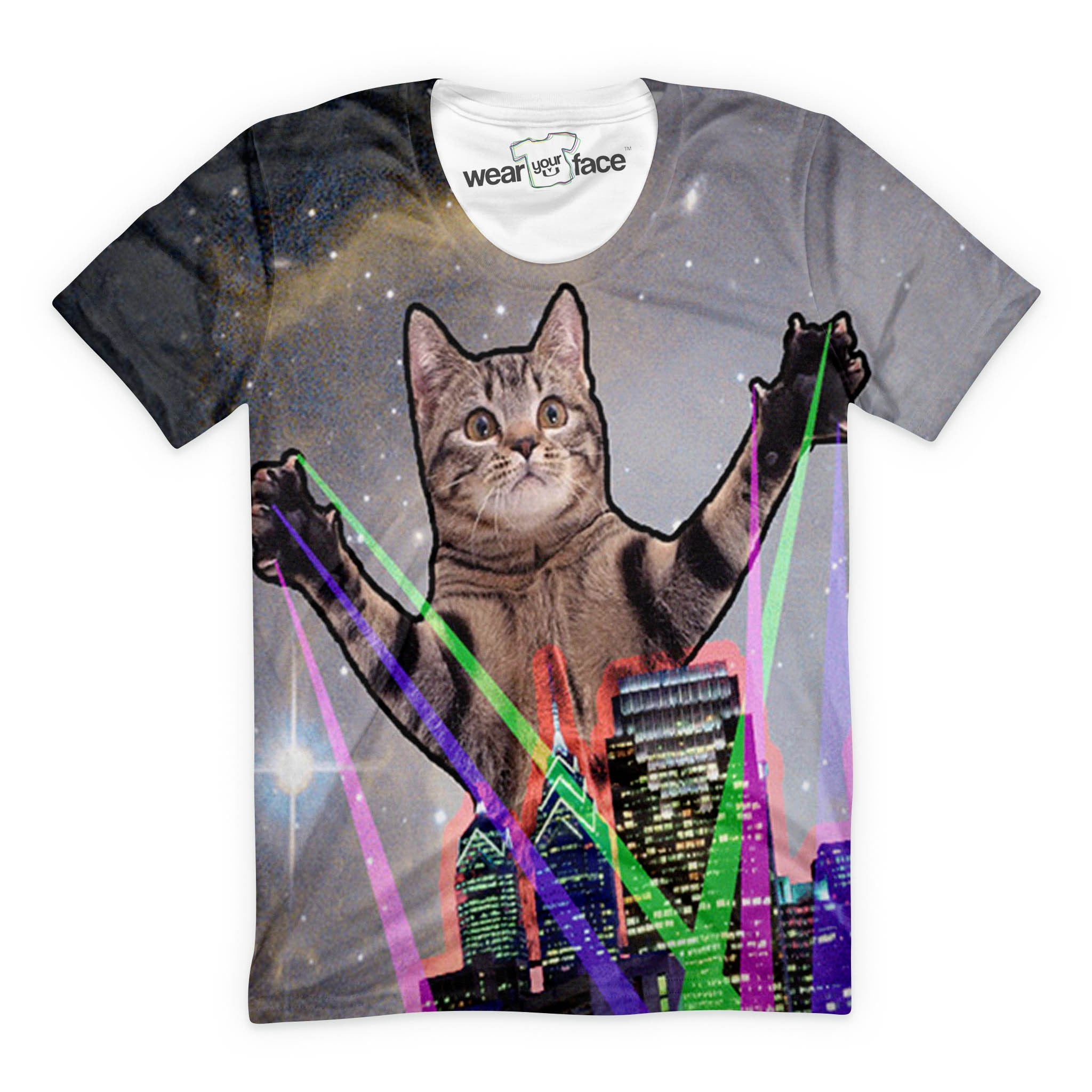 Giant Neon Spotlight Cat T-Shirt