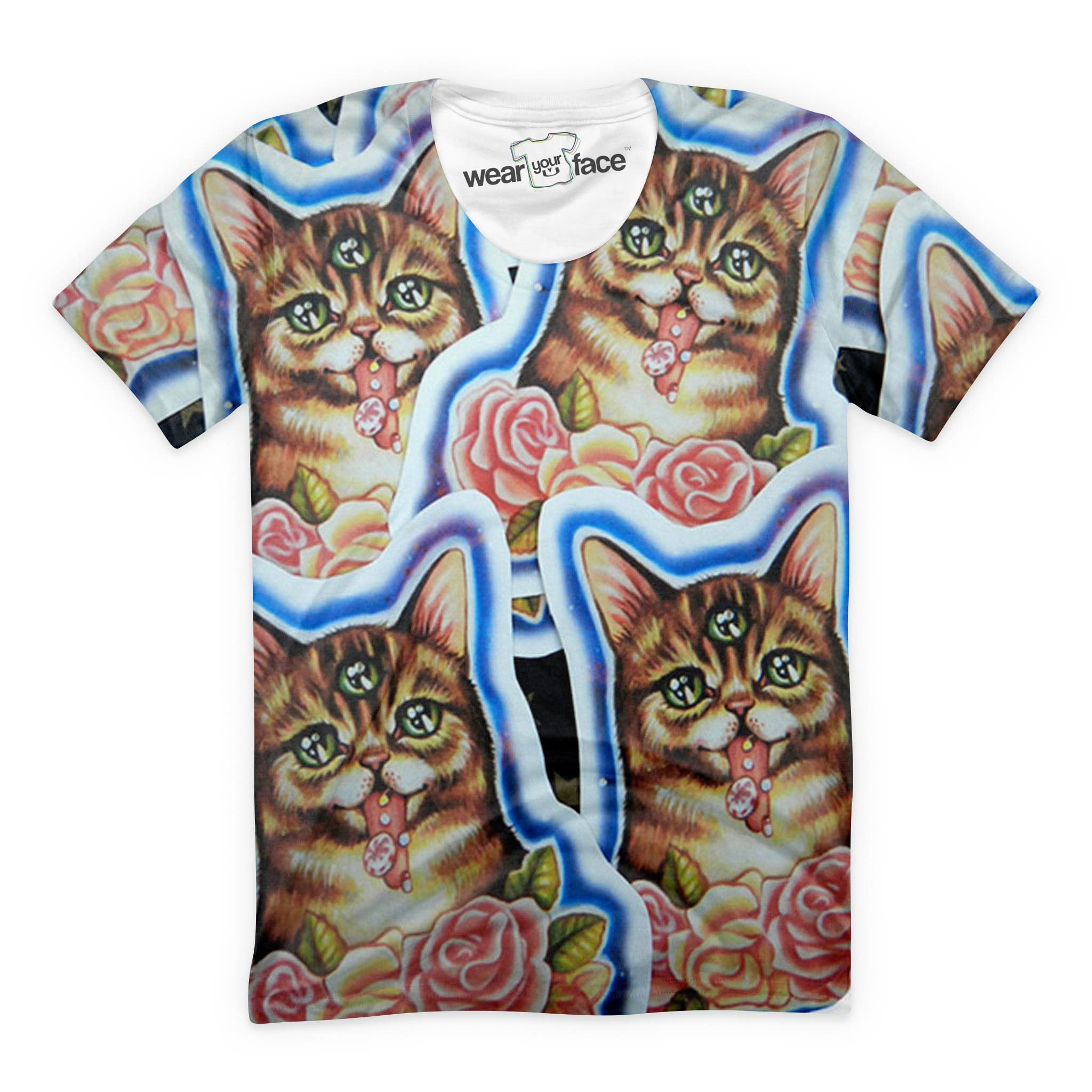 Trippy Neon Feline T-Shirt